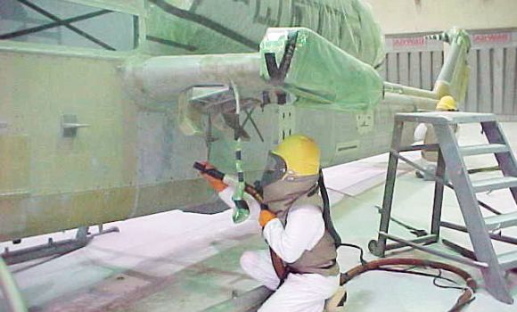 EnviroSystems painting helicopter